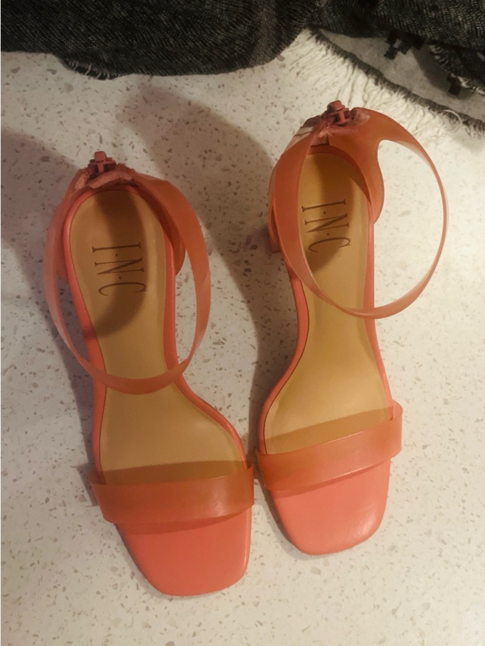 NWOB W’s 7 INC International Concepts Makenna Pink Ankle-Strap Block Heels - Picture 3 of 7